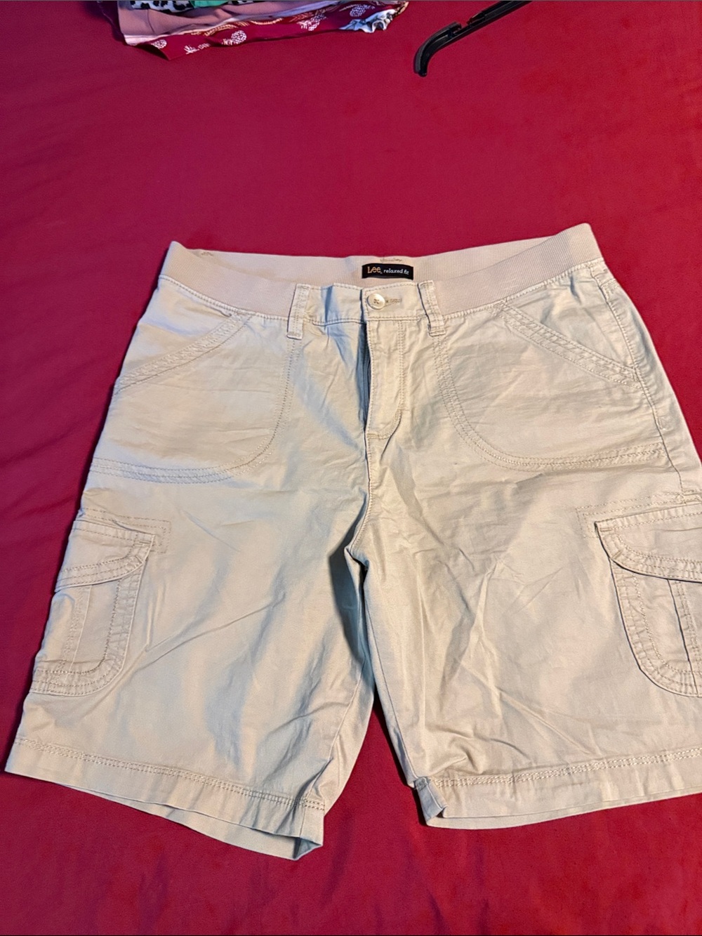 Lee Men's Light Gray Cargo Shorts